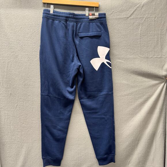Under armour Sweatpants Mens Large Blue White Rival Fleece COMFY ColdGear NEW - Picture 3 of 10